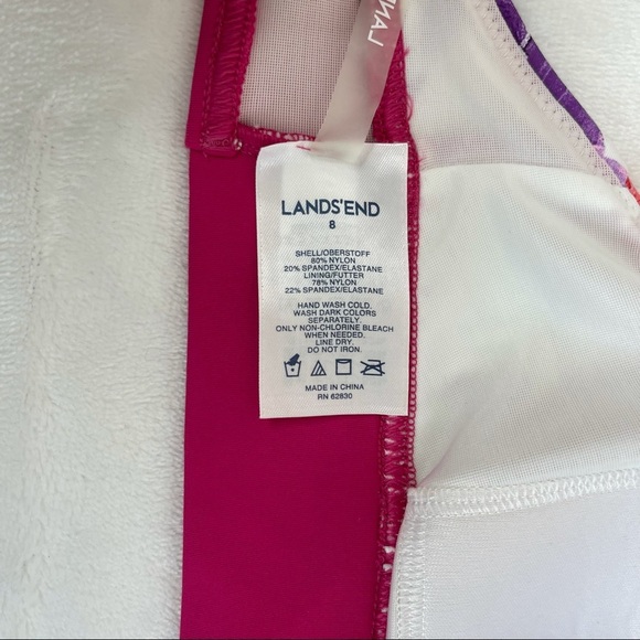 Lands End Floral Halter Bikini Top Size 8 - Picture 9 of 9